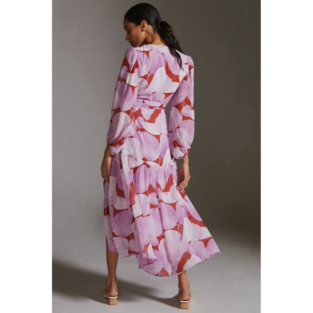 Hutch Dress Size XS Geo Wrap Maxi Dress NWT Pink Flowy Summer Anthropologie - Picture 2 of 10